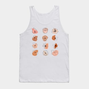 hand drawn peach orange flowers Tank Top